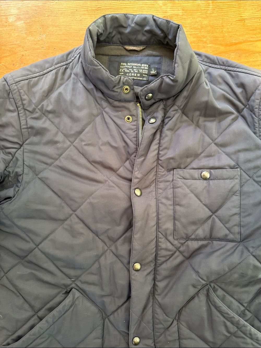 Men's Quilted J Crew Jacket - Dark Navy